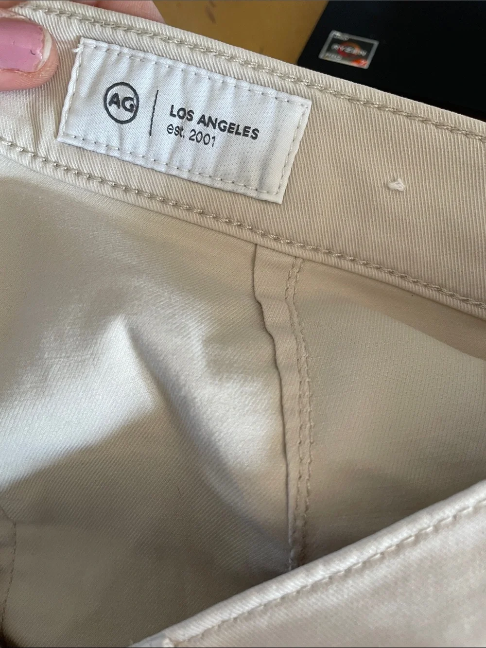 Ag Fiona high rise barrel Women's Wide-Leg Jeans in Off-White- new - Picture 5 of 8